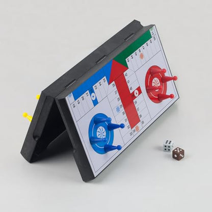 Ludo Game Board Set -9.5”, Magnetic Folding Travel Classic Strategy Game (Rounded Corner) - style: Rounded Corner