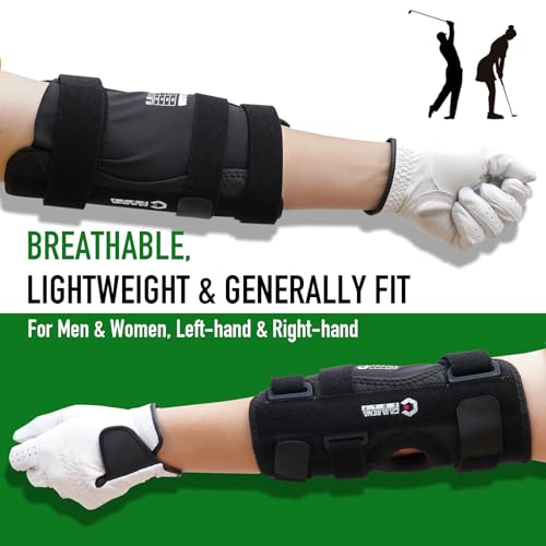 GAIARENA Golf Training Aid Straight Arm Elbow Brace Swing Trainer, Straight Away Swing Trainer Aid to Eliminate Chicken Wing Swing Golf Accessories Practice Equipment Gifts for Men Women Beginner - color: Black