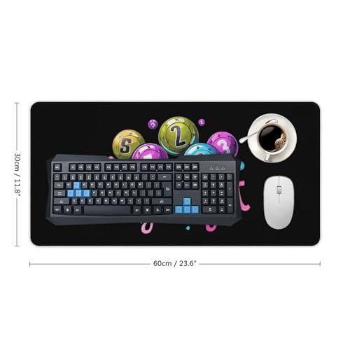 It's Bingo Night Printed Desk Mat Non-Slip Desktop Pad Protector Cover for Keyboard and Mouse Office and Home