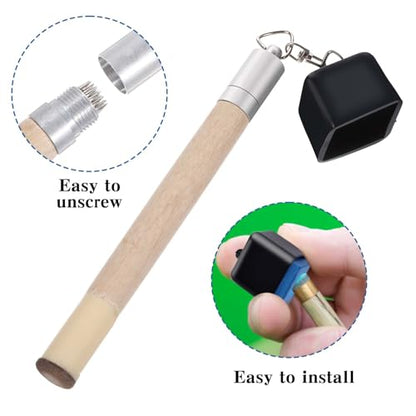 Hariendny 2 in 1 Chalk Holder for Billiards, Portable Pool Cue Chalk Holder, Snooker Pool Cue Tip Shaper, Repair Cue Tip Stick Accessories, Billiard Cue Tip Pricker