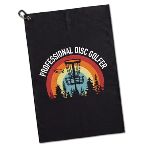 Professional Disc Golfer Printed Microfiber Golf Towel, Funny Frisbee Golf Print Men Women Golfing Towel, Golfer Bags Accessories Gifts for Men Women Disc Player Golfing Lover Family Friend - color: Multicolor081