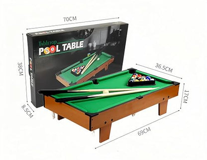 Mini Pool Tables for Kids Indoor Pool Table with Cues, Balls & Accessories, Wooden Tabletop Game Set, Parent-Child Interaction Game