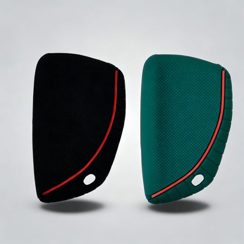 Silicone Key Fob Cover 2 Pack, Key Protector - 360° Key Protection Case for Chevrolet 2020-2026 Trailblazer/Equinox/Malibu, Anti-Scratch Silicone Key Cover (Black/Green) - color: Black/Green