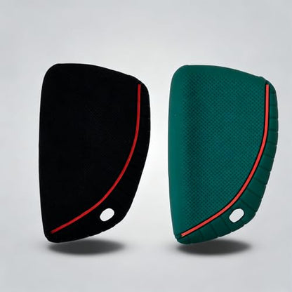 Silicone Key Fob Cover 2 Pack, Key Protector - 360° Key Protection Case for Chevrolet 2020-2026 Trailblazer/Equinox/Malibu, Anti-Scratch Silicone Key Cover (Black/Green) - color: Black/Green
