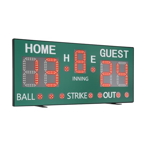 Electronic Basketball Scoreboard Portable Multisport Baseball Scoreboard with Remote & Buzzer High-Light Digital Keeper Wall-Mount for Football Table Tennis Soccer Volleyball
