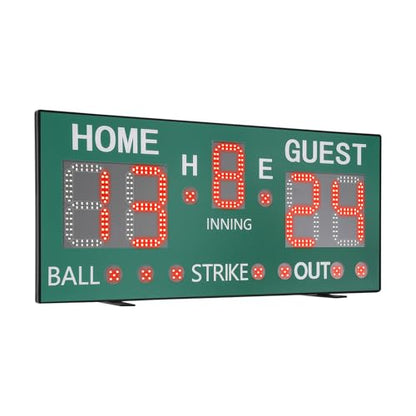 Electronic Basketball Scoreboard Portable Multisport Baseball Scoreboard with Remote & Buzzer High-Light Digital Keeper Wall-Mount for Football Table Tennis Soccer Volleyball