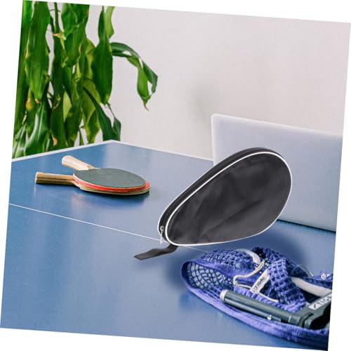 PRETYZOOM Reusable Oxford Cloth Table Tennis Racket Storage Case with Zipper and Elastic Band Protective Organizing Bag for Pong Paddle and Ball Sports Storage Bag for Daily Carry and Travel