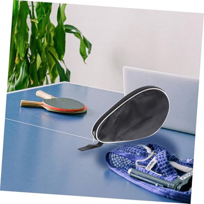 PRETYZOOM Reusable Oxford Cloth Table Tennis Racket Storage Case with Zipper and Elastic Band Protective Organizing Bag for Pong Paddle and Ball Sports Storage Bag for Daily Carry and Travel