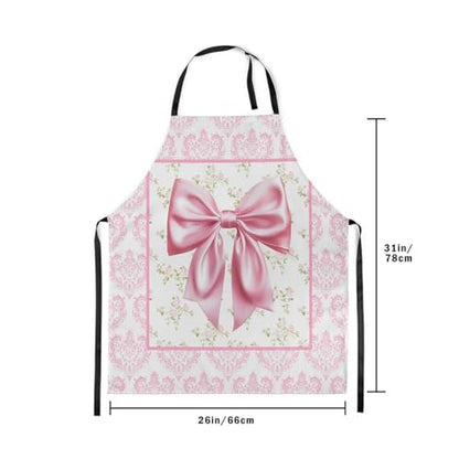 Manfei Blue Bowknot Kids Kitchen Apron - color: Baby Pink