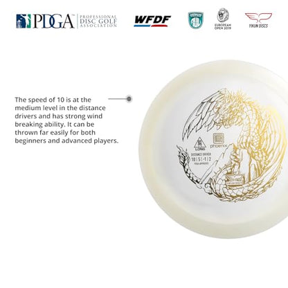 yikundiscs Yikun Professional Disc Golf Fairway Driver|Distance Driver|165-175g| Perfect for Outdoor Games and Competition[Dics Shade Color May Vary] - color: White-gold