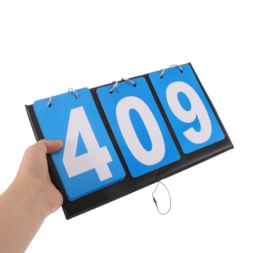 WOONEKY Portable Basketball Scoreboard with Triple Digit Display, High Visibility PVC Tabletop Score Flip Board for Indoor Basketball Games