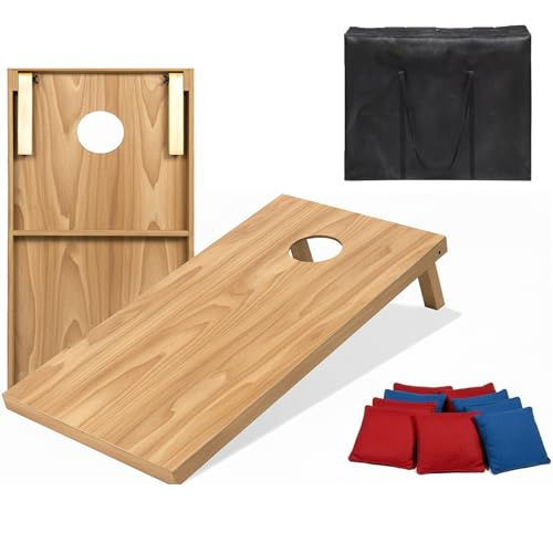 Cornhole Set, Cornhole Boards with 8 Bean Bags,Portable Game Set for Travel Home Office Recreation Tailgate - size: 2 * 1 Ft