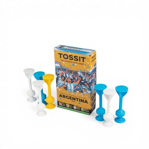 TOSSIT Suction Cup Darts, Toss Game Perfect Family and Party, Silicone Throwing Game for Backyard, Indoor and Outdoor Fun, Starter Pack, World Football Edition - color: Argentina