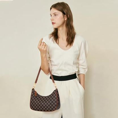 KKXIU Shoulder Bag for Women Cute Hobo Purses and Handbags Retro Clutch Underarm Purse | Cute - color: Brownflower