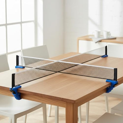 Retractable Table Tennis Net Set, Portable Nylon Ping Pong Net for Flat Surfaces, Damage-Free Setup - color: Gray