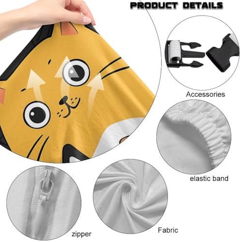 Suobstales Cat Pattern Gaming Chair Cover Cat Scratch Proof Gaming Chair Slipcovers with Armrest, Stretchable Waterproof Office Desk & Racing Chair Cover, Universal Fit for Computer Gamer Chairs - color: Cat