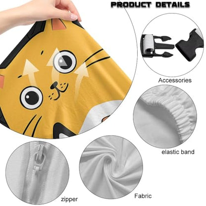 Suobstales Cat Pattern Gaming Chair Cover Cat Scratch Proof Gaming Chair Slipcovers with Armrest, Stretchable Waterproof Office Desk & Racing Chair Cover, Universal Fit for Computer Gamer Chairs - color: Cat