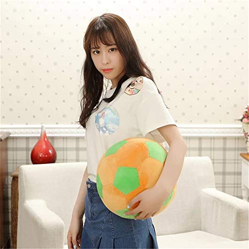 AOQI Plush Soccer Balls - Fluffy Stuffed Toy Soccer Ball Plush Pillow Soft Durable Stuff Soccerball Gift for Kids Boy Baby (Green -Yellow,7.8inch/20cm) - color: Green -Yellow, size: 7.8inch/20cm