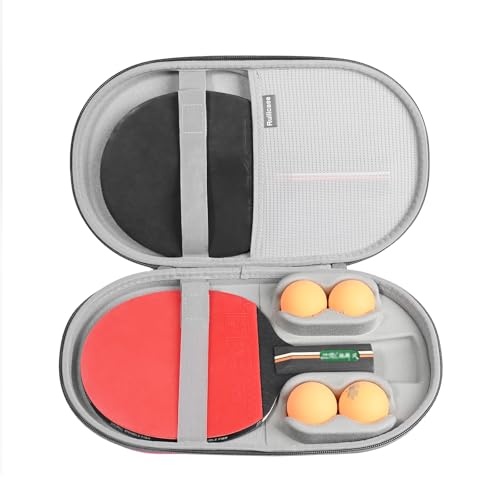 Carrying Case for Ping Pong Paddles/Table Tennis Paddles/Racquet Cyber Shape Hexagon,Fits for 2 Paddles and 4 balls - color: Large Pink