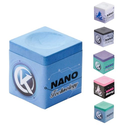KONLLEN Magnetic Pool Chalk Holder and Nano Cue Chalk Set, Low-Dust Billiard Chalk Combo with Quick One-Hand Access for Better Grip and Control - color: Blue-Oily-1 piece