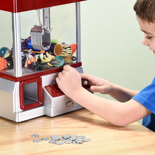 Etna Electronic Mini Claw Machine for Kids, Mini Candy Prize Dispenser Arcade Game with Sound, 30 Tokens, 10" x 7.90" x 13.5"