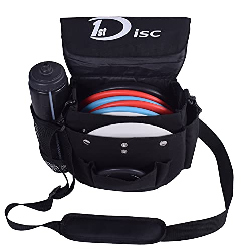 Disc Golf Set- Putter, Mid-Range, Driver, Mini Disc, Towel with Bag - color: Black