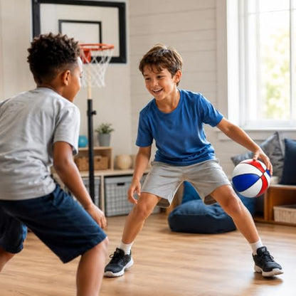 The Dreidel Company Mini Basketball, Red/White/Blue mini Basketball, Sports Lovers, Outdoor Fun, Birthday Parties Events & Gatherings, Party Favors, 7" Ball - size: 4-Pack