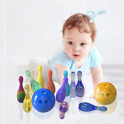 3D Sport Ball Resin Molds Silicone, Bowling Pin with Ball Mold Resin Kit, Hemisphere Mould DIY Casting Bowling Games Toys, Family Sport Tools, Candle Fondant Cake Decoration