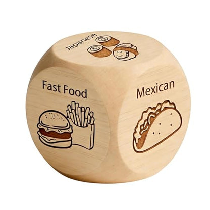 Date Night Dice - Wooden Portable Decision Game, Food Choice Dice Set, Romantic Couple Activity Toy | Fun Relationship Idea Maker for Couples Women Men Birthday Christmas Wedding Home Indoor Outdoor U