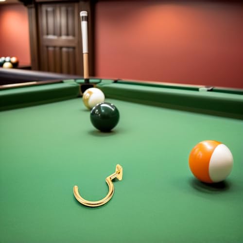 POPETPOP Wall Mounted Billiard Cue Holder Hooks 4pcs Metal Pool Stick Rack Clips for Pool Table Storage and Snooker Cue Organization in Gold and Black