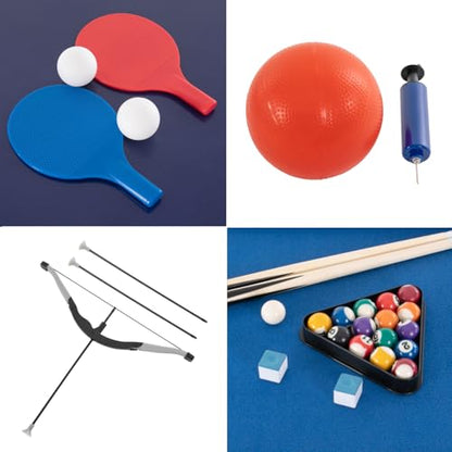 5 in 1 Multi Combo Game Table, 2.4Ft H x 3Ft W Folding Multi Game Table Set with Billiards, Air Hockey, Ping Pong/Table Tennis, Basketball, Archery Combination for Home Office Adults Kids