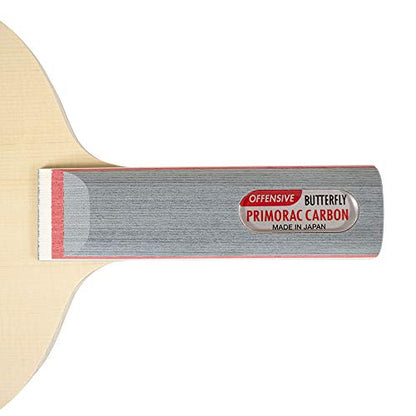 Primorac Carbon Blade - Butterfly Table Tennis Blade - TAMCA 5000 Carbon Fiber Blade - Cypress Wood Fiber Blade - Professional Table Tennis Blade - FL and ST Handle Type - Made in Japan - style: ST Handle