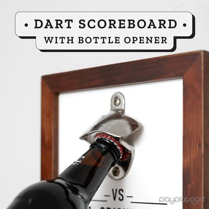 Play Platoon Dart Scoreboard & Darts Holder Wall Mount - Wood Score Board, Professional Darts Accessories, Dart Holder - size: 8 x 16 inch, style: Whiteboard