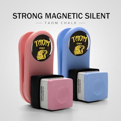 TAOM Magnetic Chalk Holder Belt Clip for Round and Square,Portable Pool Cue Chalk Holder with Silicone Clip,Silent Chalk Holder Pool Billiards,Chalk Case Pool Table Accessories - color: A-Macaron Blue
