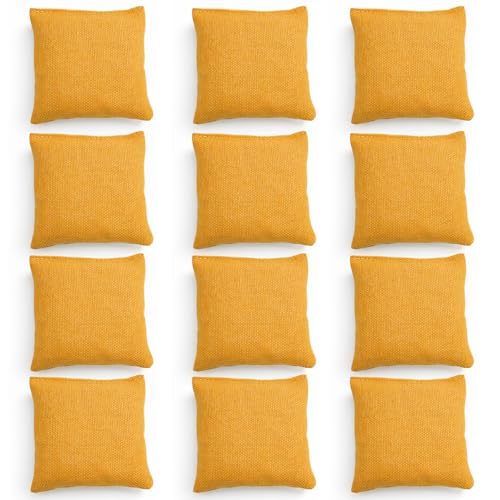 Mini Bean Bags for Tossing Games, Small Cornhole Bean Bags for Cornhole Game,Bean Bags for Tossing Kids, Family Fun,School,Cookouts,Carnivals - color: Yedllow