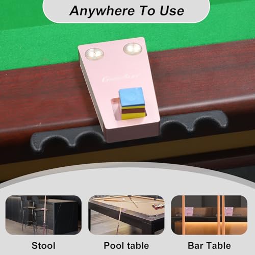 6 In 1 Portable Weighted Pool Cue Holder, chalk holder, billiard cue tip tool, Pink - color: Pink