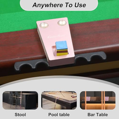 6 In 1 Portable Weighted Pool Cue Holder, chalk holder, billiard cue tip tool, Pink - color: Pink