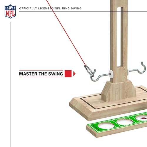 Wild Sports NFL Wooden Ring Swing Battle - Head-to-Head Ring Toss Hook & Ring Game for NFL Fans