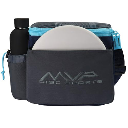 MVP Disc Sports Cell Disc Golf Starter Bag (Choose Your Favorite Color) - color: Dark Gray/Sky Blue