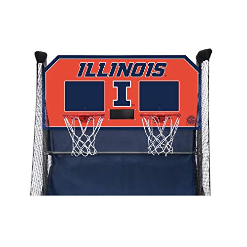 Pop-A-Shot - Home Dual Shot with NCAA Graphics l Sensor Scoring l 16 Game Modes l 7 Balls l Foldable Storage l for All NCAA Fans - style: Illinois Fighting Illini