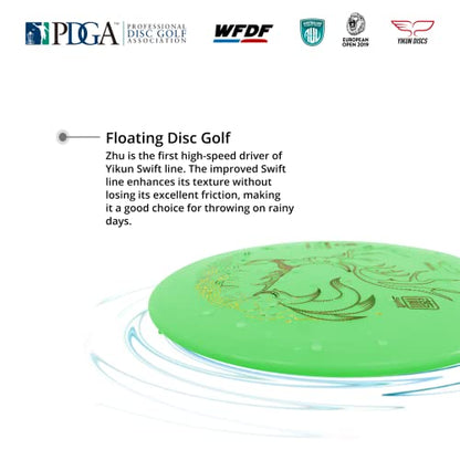 yikundiscs PDGA Approved Floating Distance Driver Golf Disc,150-160g Water-Float Distance Driver, Stable Flight Performance for Disc Golf Water Courses & Outdoor Competition | Floats in Water,Lightweight Buoyant Plastic - color: green