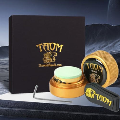 TAOM Upgrade Pool Chalk Holder Round Shaped Practical Tool Billiards Accessories Magnetic Mini Chalk Tip Case Container Round Box Billiards,Cue Tip Tool Scuffer Shaper - color: 1-Gift Set-Yellow with Pyro Green