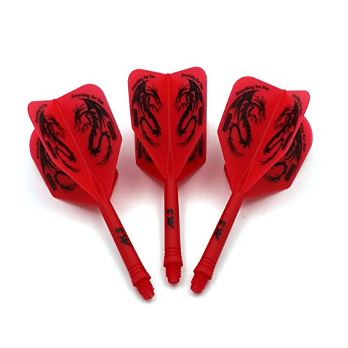 CUESOUL ROST Integrated Dart Flight and Shafts Meduim/Small/Large - color: Red Dragon, size: Size M-28mm