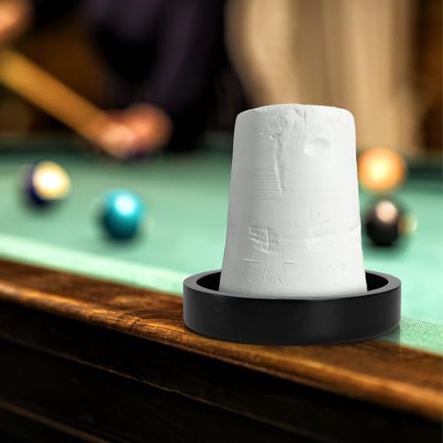 Pumtus Wood Cone Talc Bowl, Tabletop Cone Chalk Holder, Black Pool Hand Chalk Organizer, Portable Billiard Chalk Bowl, Pool Sports Accessories for Billiards Table,Game Room