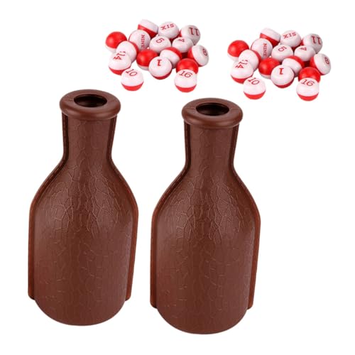 2pcs Portable Plastic Billiard Dice Set Shaker Bottle Fun Party Props for Billiard Games Pool Rooms and Entertainment