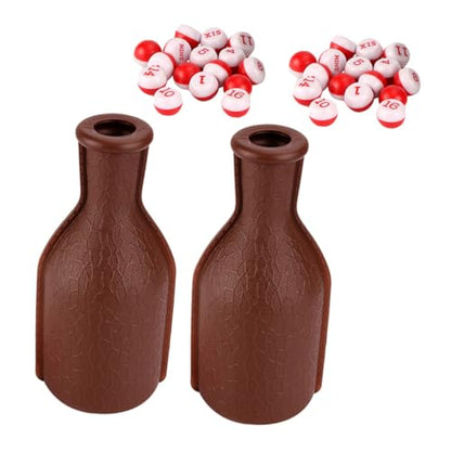 2pcs Portable Plastic Billiard Dice Set Shaker Bottle Fun Party Props for Billiard Games Pool Rooms and Entertainment