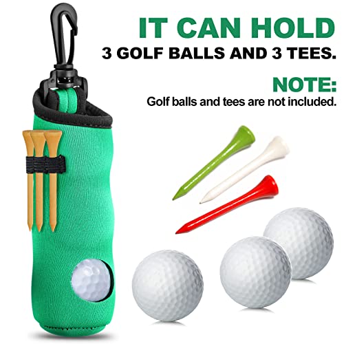 4 Pieces Golf Tee Holder Golf Ball Carry Bag Pouch Ball Holder Keychain Belt Clip Gifts Accessories - color: Black, Red, Blue, Green