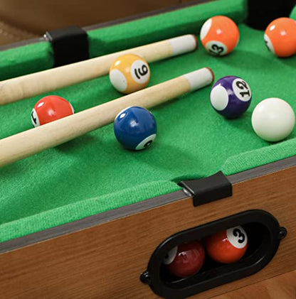 Mini Pool Table Wooden Billiards Tabletop Board Game for Family Night Party Time Gift for Cat Lovers - size: 19"