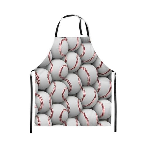Castle Fairy Cartoon Baseball Kitchen Apron,Bow Knots Waterproof Apron - color: White Red02