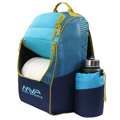 MVP Disc Sports Shuttle Disc Golf Backpack Bag (Choose Your Style and Color) - color: Sand/Ocean Blue, style: With Velcro Side Panel